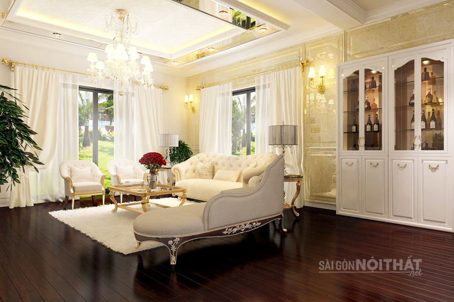 Thiết kế nội thất biệt thự phố cổ điển sang trọng